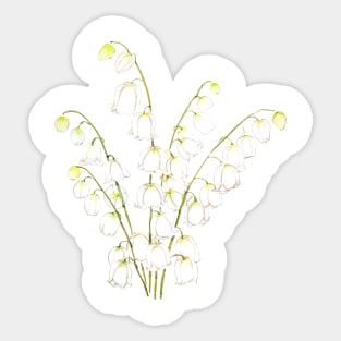 white lily of valley 2021 Sticker